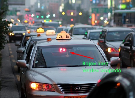 Taxis libres y ocupados en corea