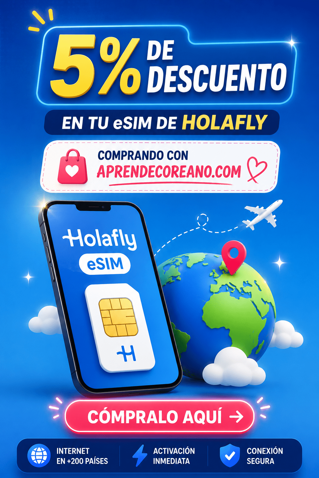 HolaFly esim aprendecoreano descuento