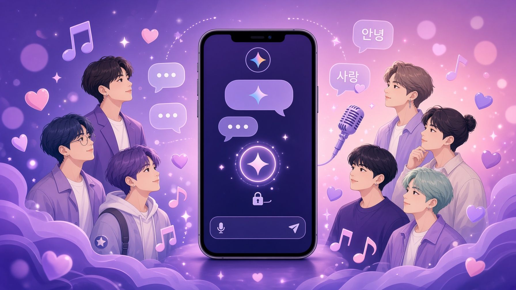 bts dibujo animado y gemini aprende coreano